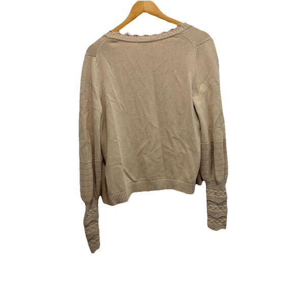 Boden Beige Tan Oatmeal Cream Button Up Down Front Cardigan Sweater Size 8 - Picture 7 of 7